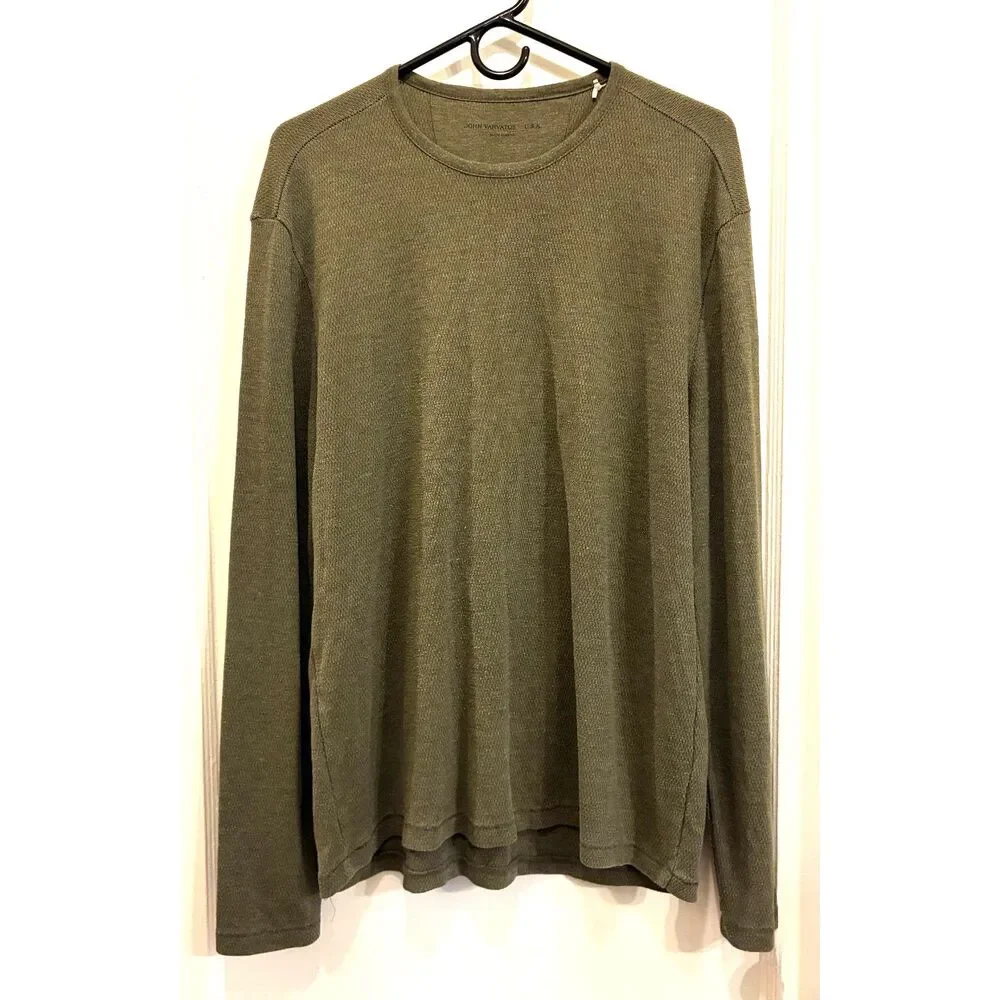 John Varvatos Star USA Green Pullover Shirt Top   Mens Size Large